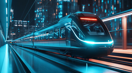 Futuristic Electric Trains with Real Time Traffic Updates and Smart Transportation Features