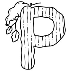 Alphabet P Whimsical pumpkin Alphabet and Numbers Doodle Design