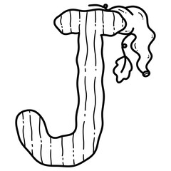 Alphabet J Whimsical pumpkin Alphabet and Numbers Doodle Design