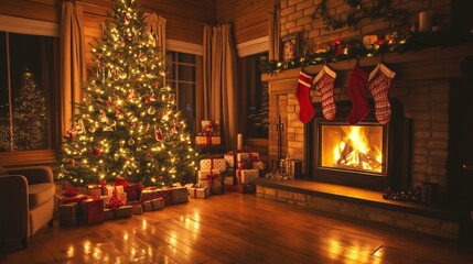 Naklejka premium Christmas Living Room