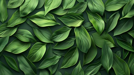 Abstract leaves form a vibrant background, a colorful representation of plant design. Nature's design in artwork, a display of green leaves.