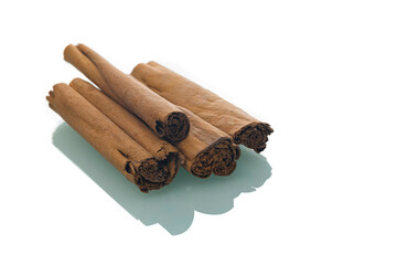 Cinnamon sticks isolated on white background