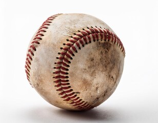 Dirty baseball, ball isolated on white background