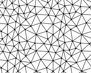 Seamless pattern from grid of triangles.  Geometric  black lines for wallpapers and textile.	