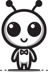 Cute Alien simple line Art