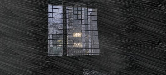A rainy and gloomy weather from a window, Romantic photo