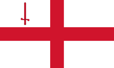 Obraz premium Flag of City of London (England, United Kingdom of Great Britain and Northern Ireland, uk) ceremonial county, local government district and central business district,