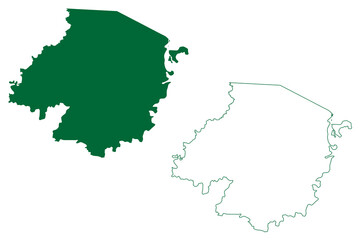 Obraz premium Maharajganj district (Uttar Pradesh State, Republic of India) map vector illustration, scribble sketch Maharajganj map