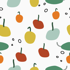 Seamless abstract colorful fruits pattern background