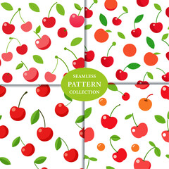 Cherry fruits Seamless Pattern Background