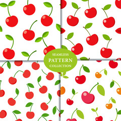 Cherry fruits Seamless Pattern Background