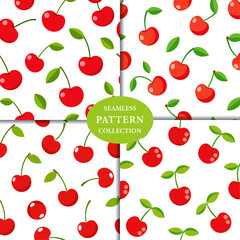 Cherry fruits Seamless Pattern Background