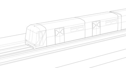 electric transport locomotive 3D illustration