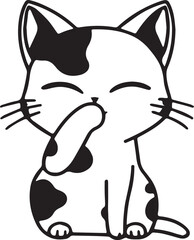Cat smile sketch vector