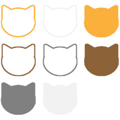 猫の顔ドット絵8種類