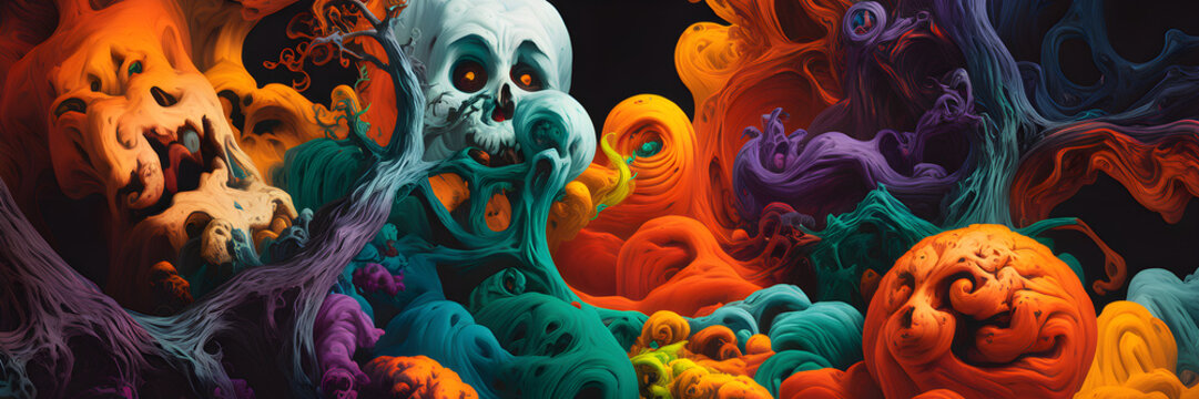 Vivid Phantasmagoric Halloween Swirls
