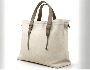 Canvas bag with straps, transparent background PNG