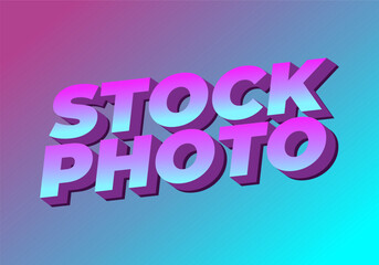 Stock photo. Text effect in 3D style with modern colors