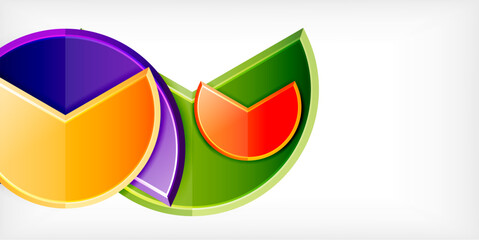 Glass reflective geometric round shapes background. Vector Illustration For Wallpaper, Banner, Background, Card, Book Illustration, landing page