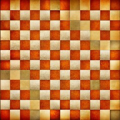 Fototapeta premium Seamless pattern of checkerboard tiles in warm colors representing textured surface design concept