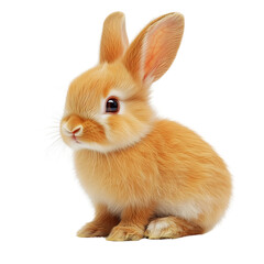 Obraz premium Adorable baby rabbit isolated on transparent background Generative Ai.
