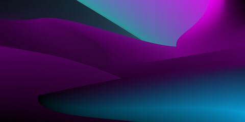 Abstract background with black, pink and blue blurred gradient and copy space.