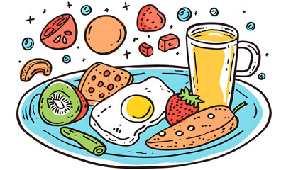 fruits and vegetable herbal concept  for background or 2d illustrator cartoon.