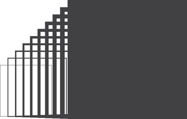 Square black gradient frame with blended line effect. Geometric shape