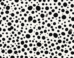 Hand Drawn Black and White Ink Polka Dot Pattern