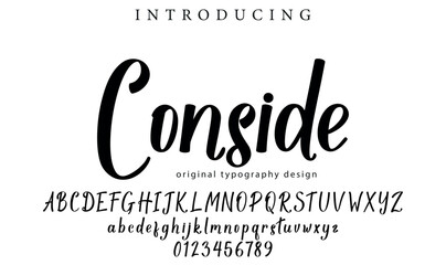 Conside Font Stylish brush painted an uppercase vector letters, alphabet, typeface