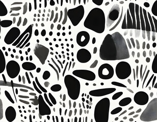 Fototapeta premium abstract hand drawn different shapes brush strokes background