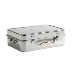 Photography of Stainless Steel Lunchbox Isolated on Clean White Background
