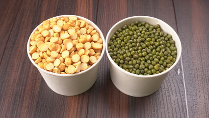 Assorted different types of beans and cereals grains. Set of indispensable sources of protein for a healthy lifestyle. Everyday use at Indian households.
