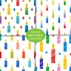 colorful birthday candles Seamless Pattern Background