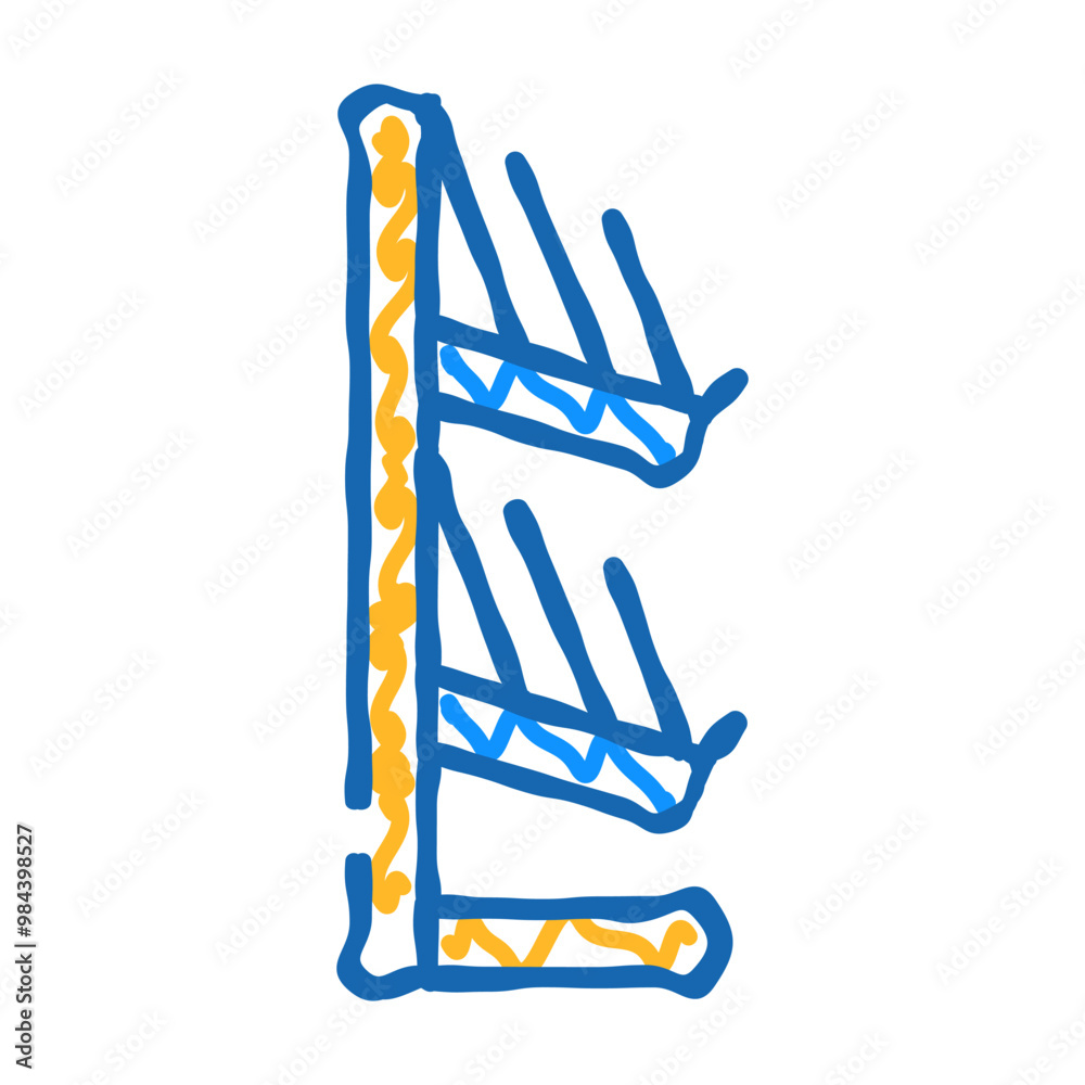 Wall mural shelf with booklets doodle icon sketch vector. shelf with booklets sign. isolated symbol illustratio