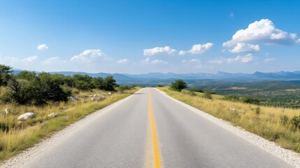 Fototapeta premium Scenic Hill Road Trip Adventure - Breathtaking Views and Panoramic Vistas from High-Altitude Drives in Picturesque Hill Country