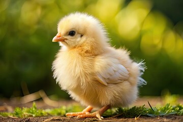 Delicate bird with soft plumage featuring vibrant neck and foot feathers, standing out from its small, fluffy body.