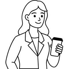 businesswoman-holding-smartphone-and-coffee-cup-