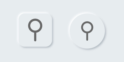 Pin line icon in neomorphic design style. Attachment signs vector illustration.