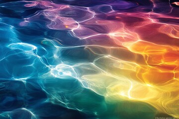 Fototapeta premium Mesmerizing Abstract Ocean Ripples: Colorful Water Movement Illustration