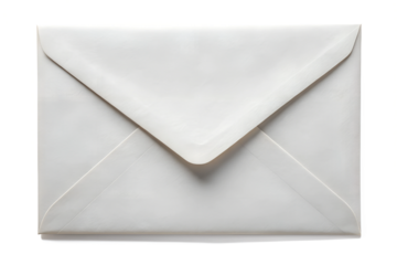 Blank white envelope isolated on transparent background