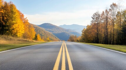 Fototapeta premium Scenic Hill Routes - Panoramic Drives Through Lush Forests and Mountain Ridges Capturing the Beauty of Rolling Hills and Breathtaking Rural Landscapes