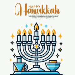 Happy Hanukkah social media post banner template