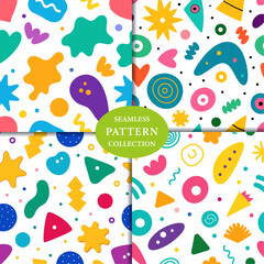 Colorful Doodle Seamless Pattern Background