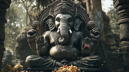 Old huge statue of Lord Ganesha