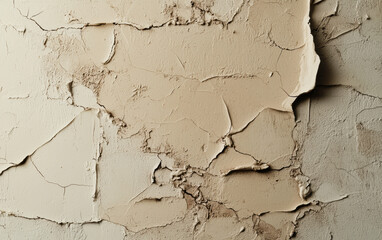 Close-up of cracked and peeling wall paint, showcasing texture and decay. Ideal for backgrounds, textures, and artistic projects.