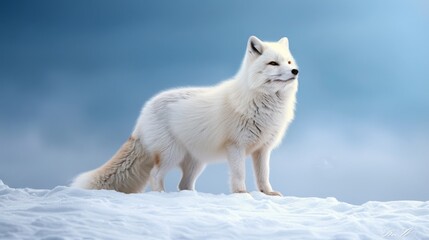 Obraz premium Arctic Fox Standing in a Snowy Landscape