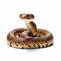 Obraz premium Brown snake on white background