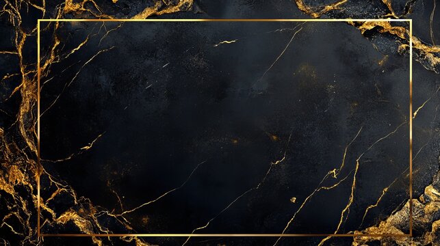 Elegant Black Friday Mockup with Gold Framing and Veining