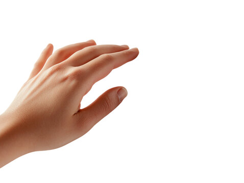 Hand reading a Braille sign, close-up of tactile communication, isolated on white background.  PNG transparent.